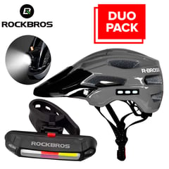 ROCKBROS - CASCO Más LUZ LED de 3 colores (Rojo-Azul-Blanco) Pack-Duo