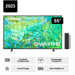 SAMSUNG - Televisor Smart Tv 55 Crystal Uhd 4k Un55cu8000gxpe nuevo