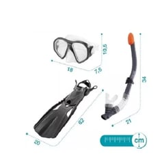 INTEX - Set de Buceo - Aletas + Mascara Talla 41-45 Negro