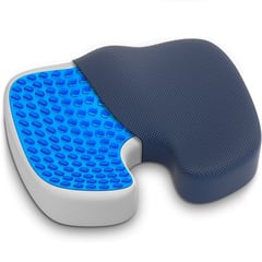 GENERICO - Cojin asiento herraje viscoelástica con gel y funda azul