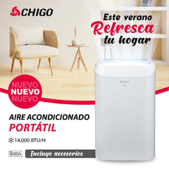 CHIGO - Aire Acondicionado Portátil de 14000 BTUH Convencional Frío Solo