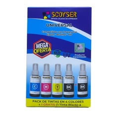 SCOYSER - OFERTA PACK 4 TINTAS + 1 TINTA NEGRA GRATIS EPSON