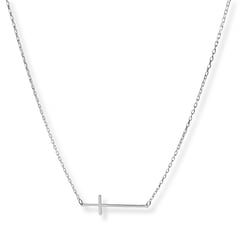 AMBAR JOYERIA - Collar de Plata 925 Cruz Lisa Silver