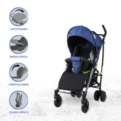 BABYGO - Coche Bastón Deportivo para Bebé «NITRO» Blue