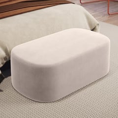 ARTSOFA - Banqueta Puff Otomano Doha terciopelo beige