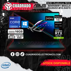 Laptop ROG ZEPHYRUS Intel Core i9-13900H 16" WQXGA 240Hz 16GB 1TB RTX 4070 8GB AMERICANO