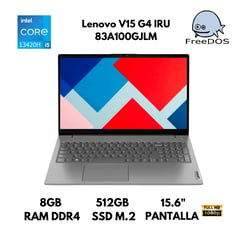 LENOVO - LAPTOP V15 G4 INTEL CORE I5-13420H 8GB RAM DDR4 512GB SSD 156 FHD FREEDOS