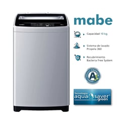 MABE - Lavadora automática 10 kg LMAP1015WGBB0 silver