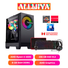 ALLWIYA - PC GAMER RYZEN 5 4500, 8GB RAM DDR4, 256 GB SSD M.2, COMBO GAMER