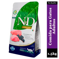 N&D - Comida para Gato Adulto Cordero y Arándano 1.5 Kg