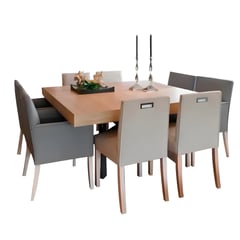 HOGAR & SPACIOS - HYS COMEDOR 8 SILLAS CLAUS BEIGE