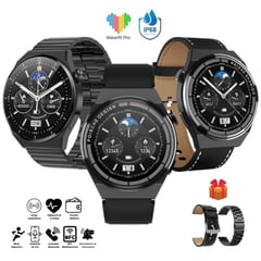 GENERICO - SMARTWATCH GT3 MAX CON 3 CORREAS COLOR NEGRO.