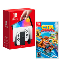 Consola Switch Modelo Oled Blanco + Crash team Racing