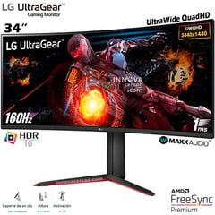 LG - Monitor UltraGear 34GP63A-B 34 UWQHD 3440x1440, 160HZ, 1MS, HDR10