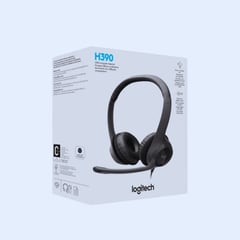 LOGITECH - AUDIFONO H390 CON MICROFONO ,SILENCIADOR DE RUIDO, USB BLACK