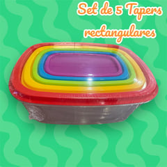 GENERICO - SET DE 5 TAPER DE AHORRO RECTANGULAR