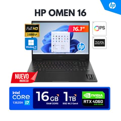 Laptop OMEN GAMING16/ Core i7-13620H/ 16.1" FHD IPS/ 16GB DDR5/ 1TB SSD/ RTX 4060 8GB/ Win11 Home