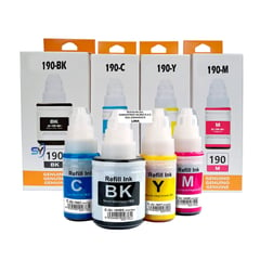 GENERICO - Pack Tinta Compatible Gi-190 Para Canon Negro y Colores G3110 G4110