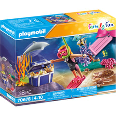 PLAYMOBIL - FAMILY FUN Set de Regalo Buceadora de Tesoros