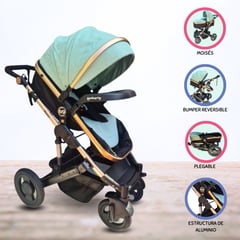 BABYGO - Coche Deportivo Moisés para Bebé «PRADO» Green