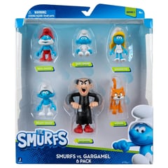 JAZWARES - Los Pitufos x6 Smurfs Pitufina Papa PitufoAzrael Gargamel