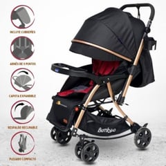 BAMBINO - Coche Cuna Mecedora ROMA Black