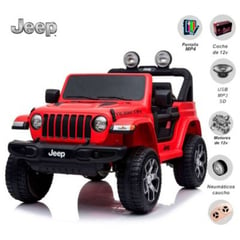 JEEP - Carro a Batería «RUBICON» RED LICENCIADO PANTALLA MP4