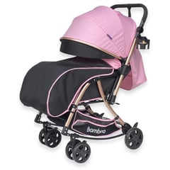 BAMBINO - Coche Cuna con Mecedora para Bebé «ROMA» Pink