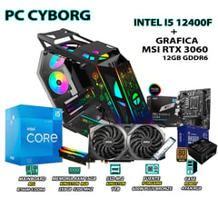 Computadora Gamer Cyborg Core i5 12400F RAM 16GB SSD 1TB RTX 3060 12GB