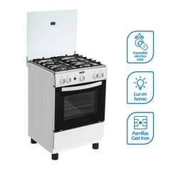 COLDEX - Cocina CX640 a Gas de Pie 24" 4 Quemadores Blanco