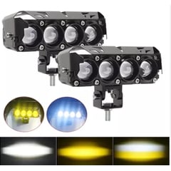 DELUXE - Faro Led Ultra Potente 9D 4 Lupa Blanco ambar