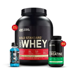 OPTIMUN NUTRITION - GOLD STANDARD 5LB VAINILLA + CREATINA LEVRONE 300G + SHAKER + XB