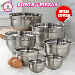 GENERICO - 7 Bowls de Acero Inoxidable para Cocina Repostería de Alta Calidad