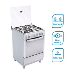 COLDEX - Cocina CX681 a Gas de Pie 24" 4 Quemadores Acero Inoxidable