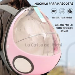 GENERICO - MOCHILA FORMA HUEVO COLOR ROSADO CLARO PARA GATOS