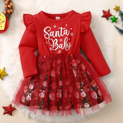 GENERICO - VESTIDO DE NIÑA MODELO NAVIDEÑO