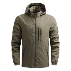 LEDUNTINO - Chaqueta de exterior Softshell con capucha Gris