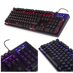 HALION - Teclado Gamer Semi Mecanico Ripper Luces Led