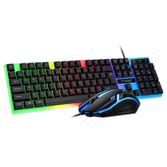 TWOLF - Teclado Gamer RGB Combo 2 en 1 , Teclado y Mouse TF230