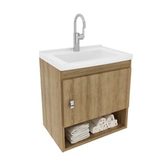 GENERICO - Mueble de baño con lavamanos Linz - Almendra