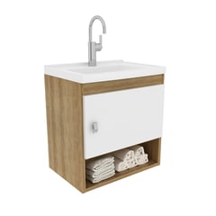 GENERICO - Mueble de baño con lavamanos Linz - Almendra Blanco.-