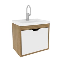 GENERICO - Mueble de baño con lavamanos Graz - Almendra Blanco.-