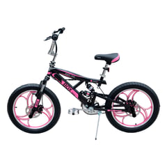 BOX BIKE - Bicicleta BMX con Suspensiones Aro 20 - Negro con Rosado