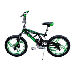 BOX BIKE - Bicicleta BMX con Suspensiones Aro 20 - Negro con Verde