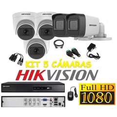 HIKVISION - Cámaras Seguridad Kit 5 FULLHD Audio Incorporado