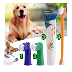 GENERICO - Kit Cepillo de Dientes Pasta Dental para Perro Mascotas