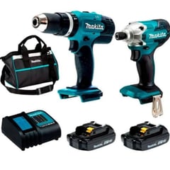 MAKITA - Taladro Percutor 1/2" + Atornillador Impacto 1/4" 18V LXT 2 Bat 1.5 Ah DLX2336SYX