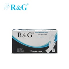 R&G - Guantes de nitrilo talla M 100 unidades