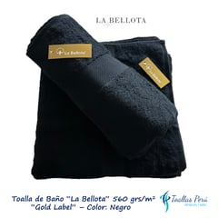 LA BELLOTA - Toalla de Baño "La Bellota" Gold Label 560 grs/m2 - Color: Negro