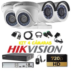 HIKVISION - Kit 4 Cámaras Seguridad HD